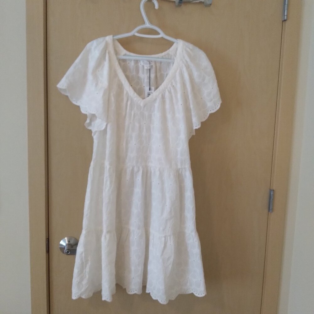 NWT Velvet by Graham & Spencer White Lace Dress (M)